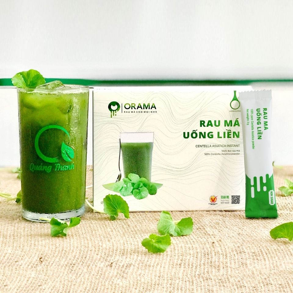 [CHÍNH HÃNG] Rau Má Uống Liền Sấy Lạnh Nguyên Chất  - Mát gan, detox, giảm mụn, giảm cân, giải nhiệt - Hộp Có Đường