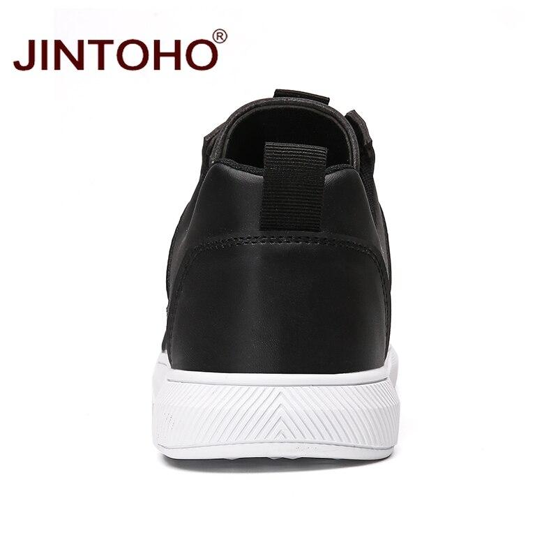 JINTOHO Fashion Men Leather Shoes Brand Male Shoes White Leather Sneakers For Men Casual 2020 Leather Flats Shoes
