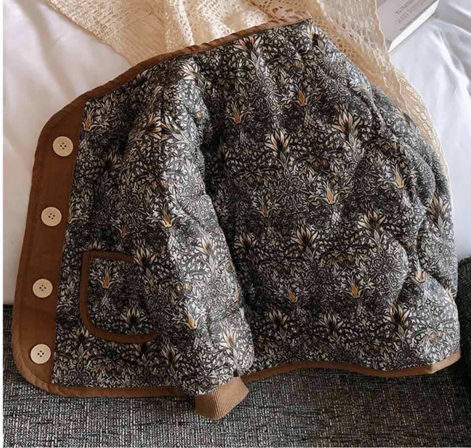 Mới Mùa Đông Cho Bé Gái In Hoa Làm Dày Áo Khoác Phong Cách Hàn Quốc Trẻ Em Quần Áo Cho Bé Kid Mùa Xuân Ấm Áp Cotton Lót Áo Khoác