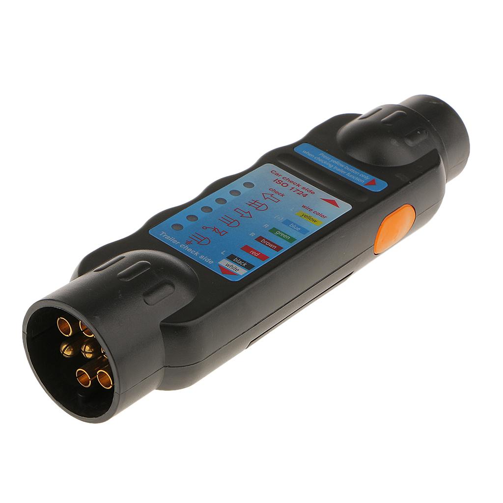 7 Pin Trailer Towing Tester LED Lights Wiring Circuit Plug and Socket 12V Test Tool