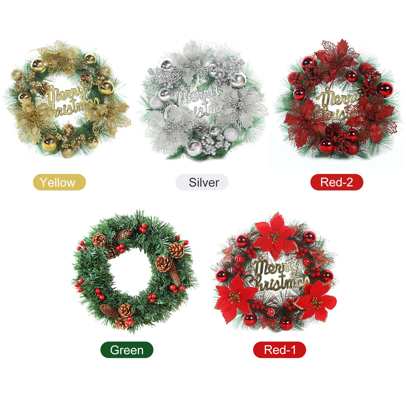 Round Garland H-anging Ornament Wreath Decoration Christmas Decor Xmas Tree Ornaments Festival Holiday Home Daily Use