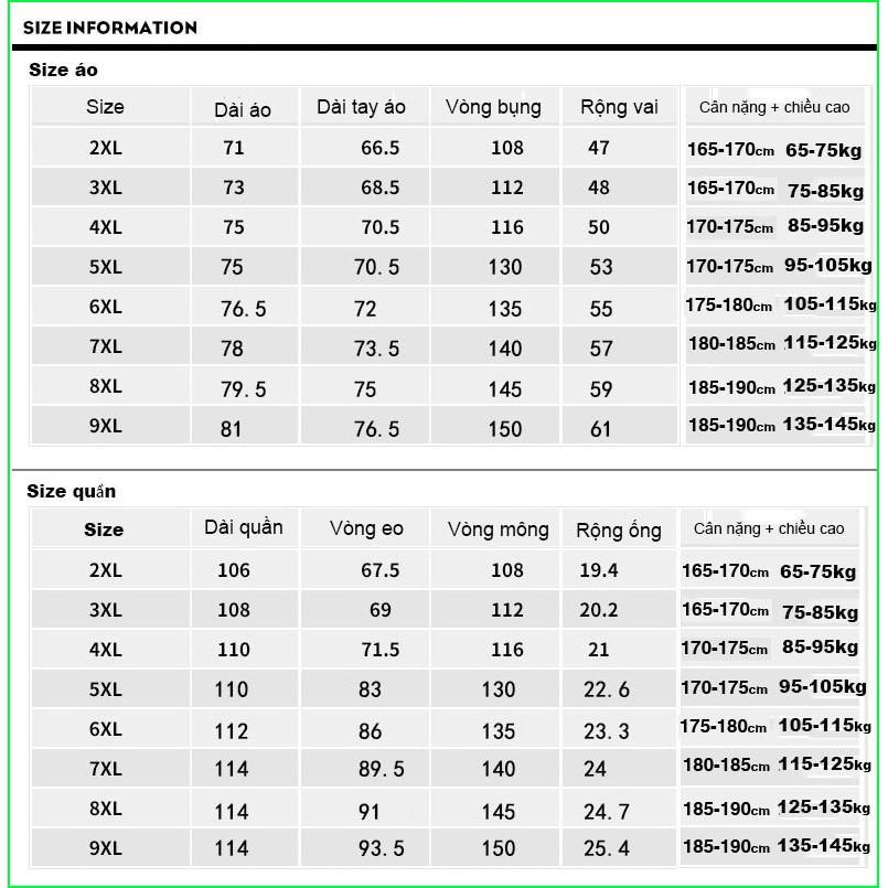 Bộ quần áo thu đông nam vải nỉ big size dành cho người béo người mập