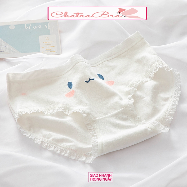 Set 5 quần lót nữ cotton mềm mại thỏ xanh trắng nhiều hoạ tiết vải kháng khuẩn