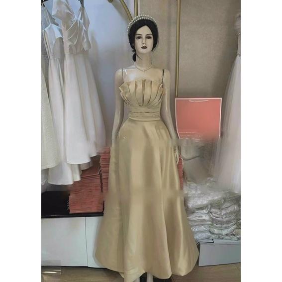 Đầm váy nữ maxi cúp xếp ngực có 3 màu