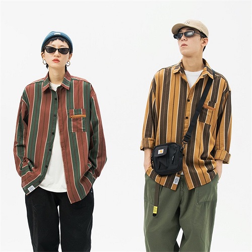Áo Sơ Mi Nam Kẻ Caro Form Rộng Túi Khóa Phong Cách Hàn Quốc GOAT MENSWEAR