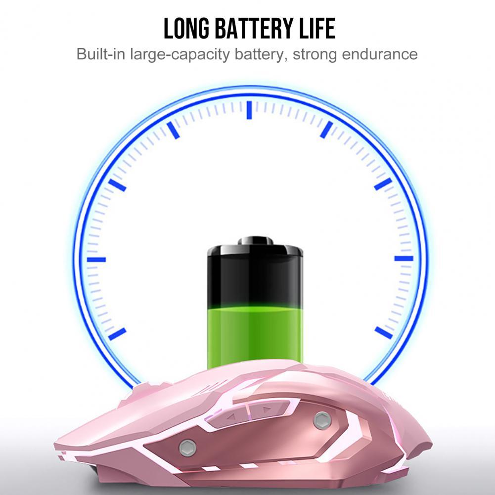 Đèn LED USB Chuột Quang Không Dây 1600Dpi Tắt Tiếng Máy Tính Máy Tính Laptop 6 Nút Chuột Chơi Game Cho DVA Overwatch-trang Sức Giọt