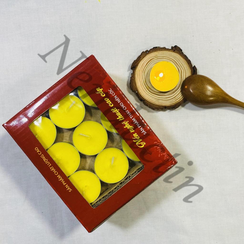 Nến bơ 50 viên Tealight cao cấp cháy không khói không mùi an toàn cho người sử dụng