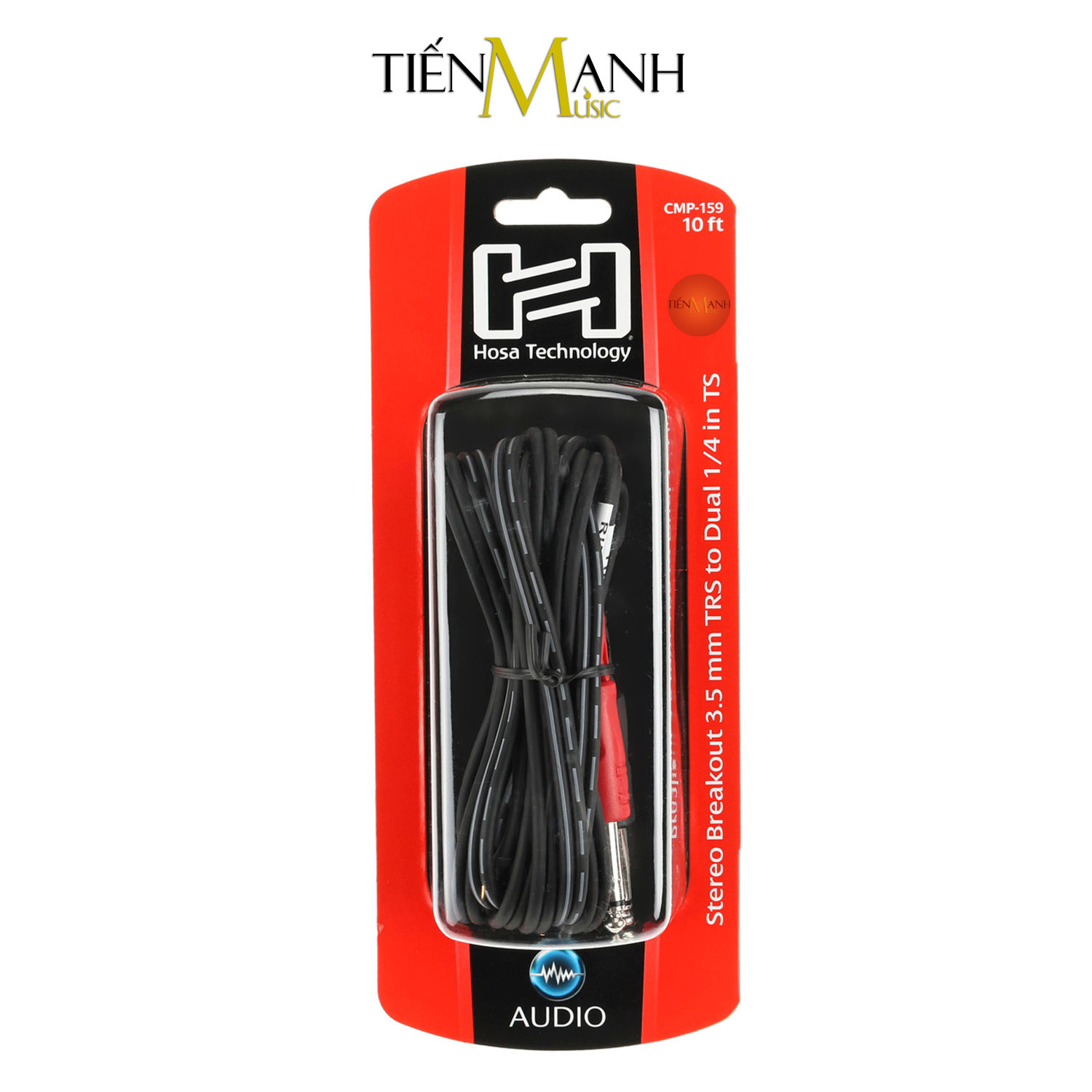 Dây Cáp Chia Tín Hiệu Chữ Y Hosa Chuyển Từ 3ly Stereo TRS Sang 2 Đầu 6ly Mono TS CMP-153, CMP-159 Cable 1/4 in Hàng Chính Hãng - Kèm Móng Gẩy DreamMaker