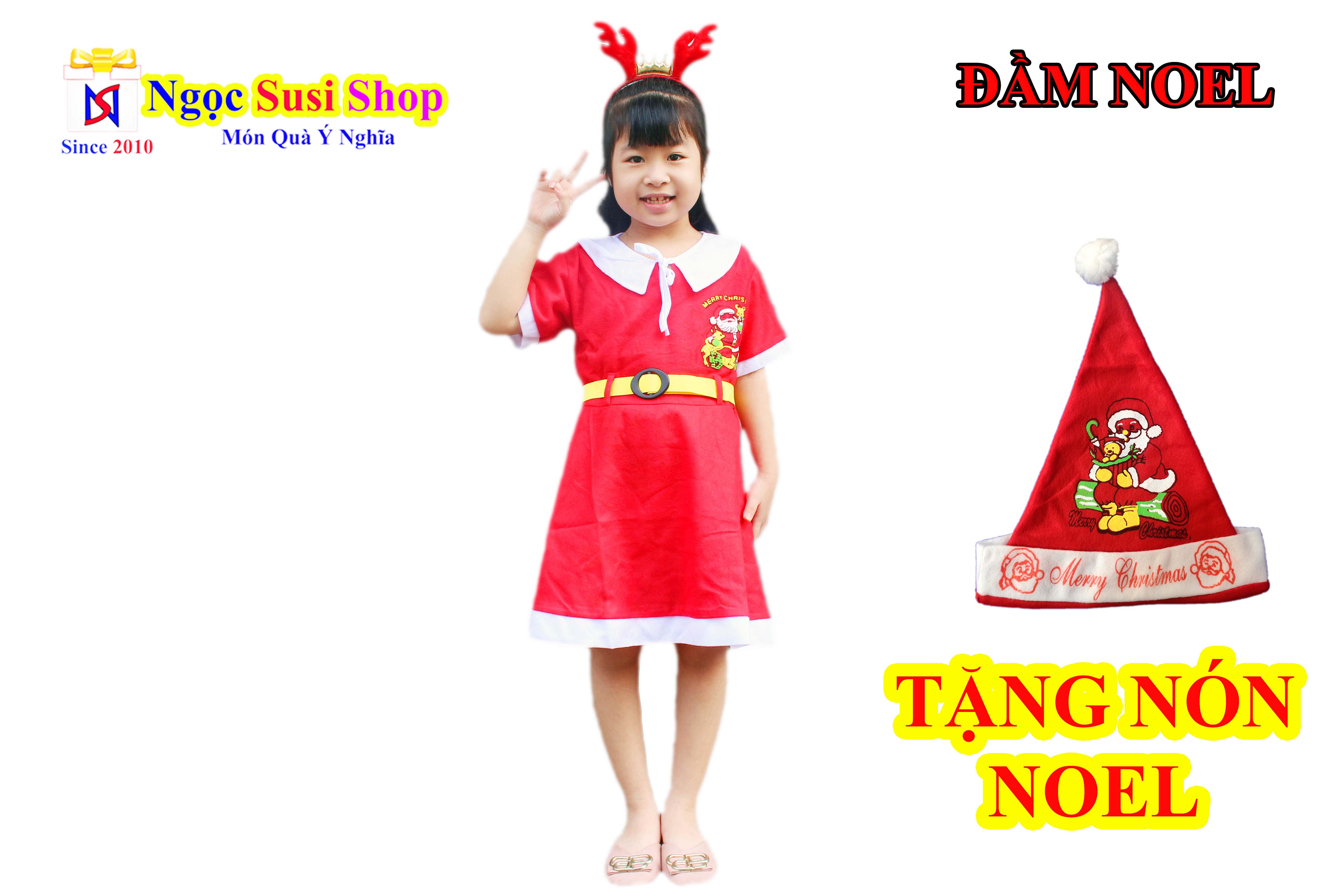 ĐẦM NOEL CHO BÉ GÁI SIÊU XINH - VẢI NỈ
