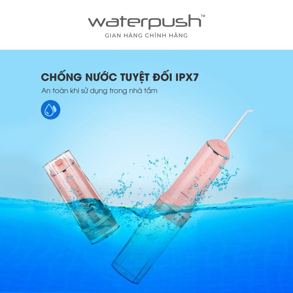 [Đèn UV diệt khuẩn 99%] Máy tăm nước du lịch cao cấp WaterPush 1903 màu hồng - Bình chứa lớn 300ML