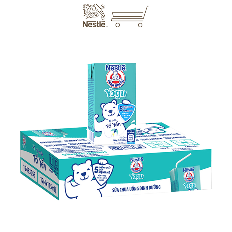 Thùng 48 hộp sữa chua tổ yến Nestlé Yogu 12(4x115ml)