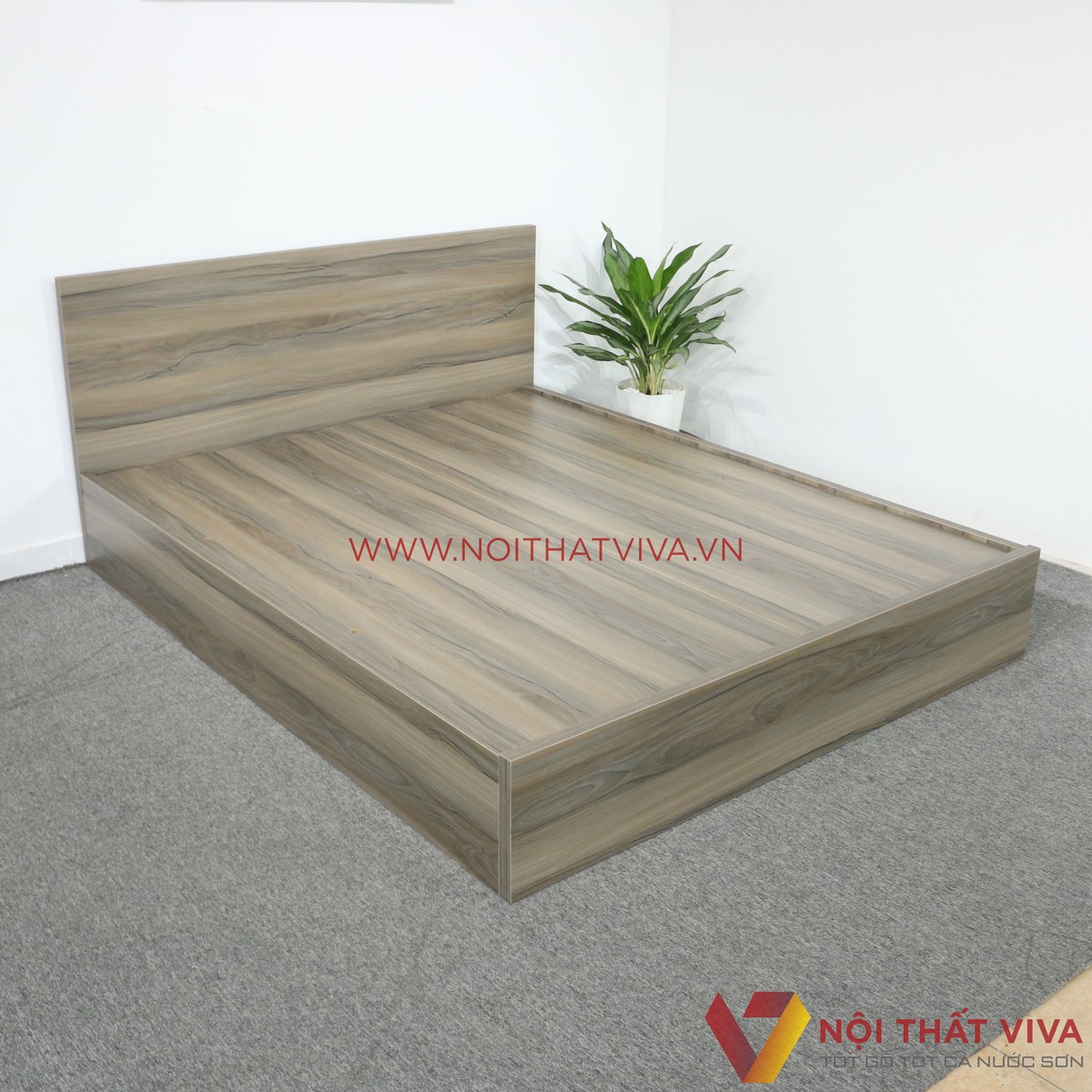 Giường Ngủ Gỗ Mdf Melamine Bệt Màu Nết