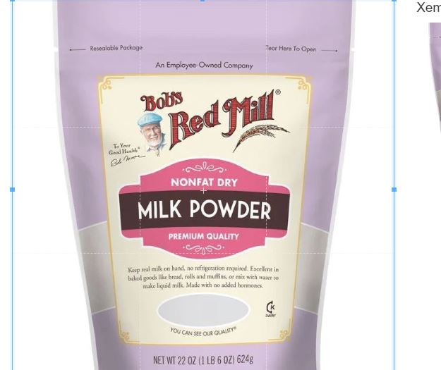 BỘT SỮA KHÔNG BÉO CHẤT LƯỢNG CAO Bob's Red Mill Nonfat Dry Milk Powder, Non Fat, ĂN KIÊNG KOSHER, 624g (24 oz)