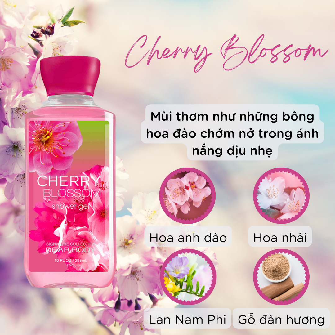 SỮA TẮM NƯỚC HOA DEAR BODY - SHOWER GEL 295ml - GIẢI PHÁP LÀM SẠCH CƠ THỂ- TRẮNG SÁNG - MỀM MỊN - CẤP ẨM - HƯƠNG THƠM QUYẾN RŨ