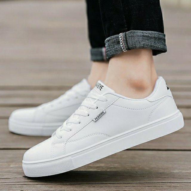 Giày Thể Thao Sneaker Da Nam G14 DA ( TRẮNG ) Mẫu mới Hot Trend phong cách Korea