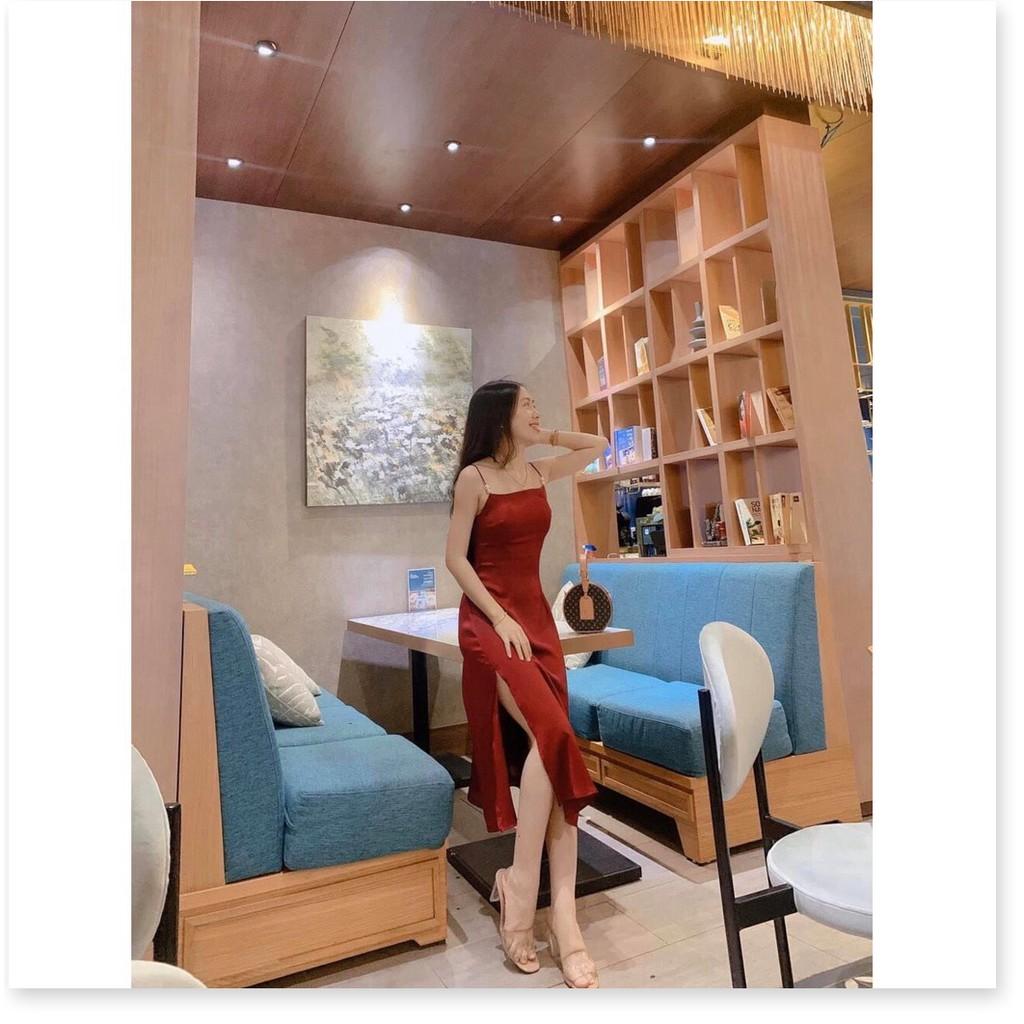 Đầm maxi 2 dây đính cườm xinh xắn có mút