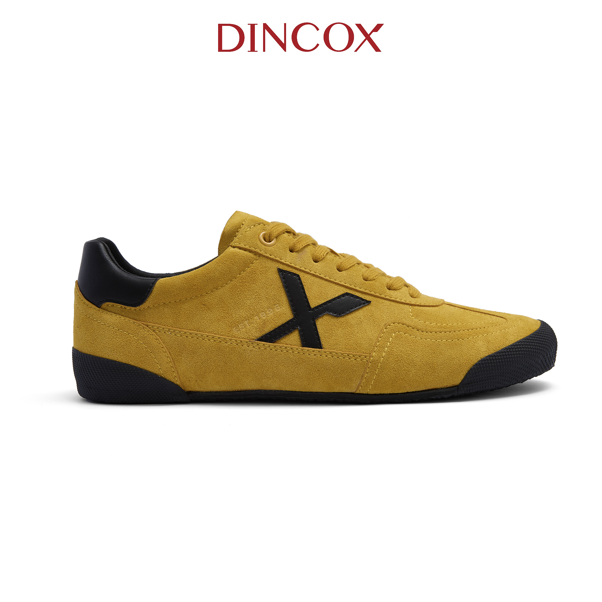 Giày Sneaker Nam Nữ Dincox DC47 YELLOW Micro Suede Thời Thượng Shoes Đế Bằng, Bền Và Nhẹ Hơn