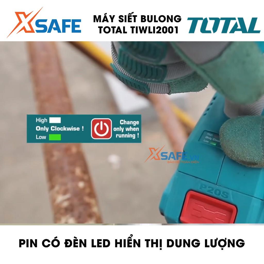 Máy Siết BuLong dùng pin Lithium 20V TOTAL TIWLI2001 Tặng kèm 2 Pin 1 Sạc. Máy bắn bulong cầm tay điện thế 20V