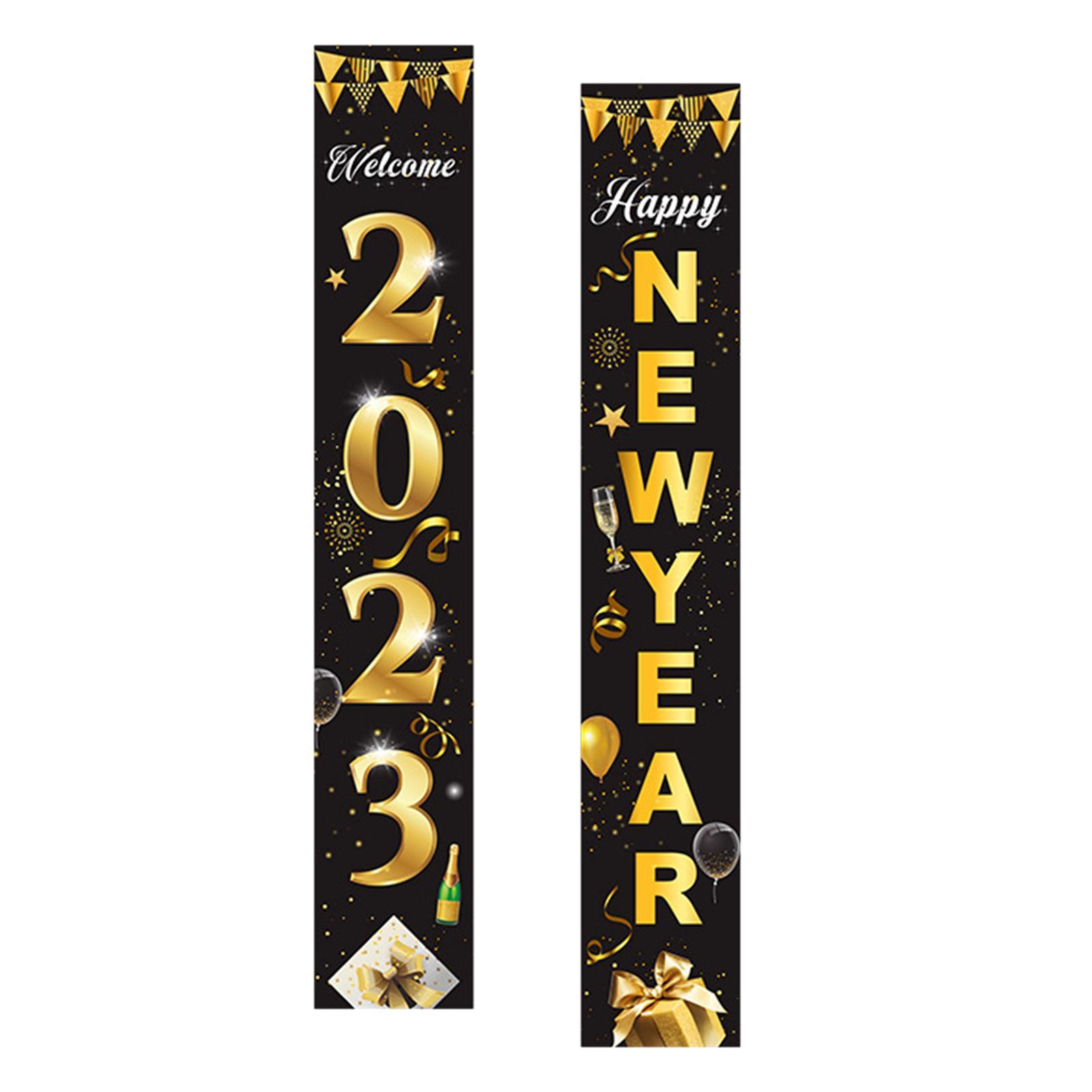 1 Pair New Year Porch Sign Banners Couplet Decor for Festival Doorway Garden