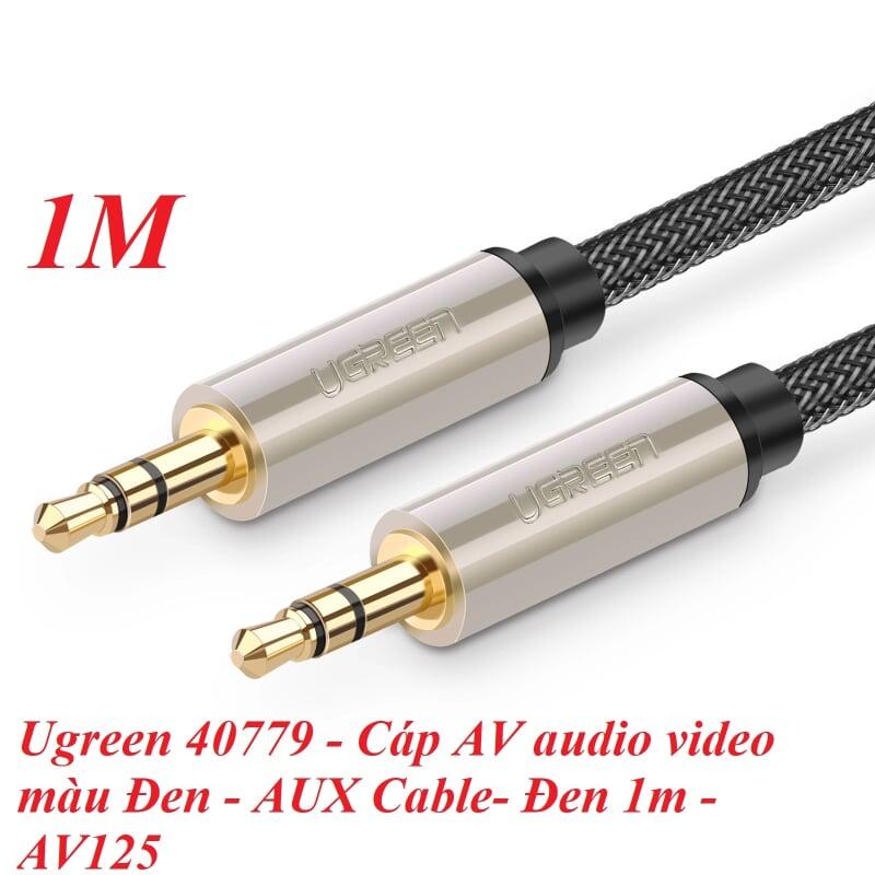 Ugreen UG40779AV125TK 1M màu Đen Cáp âm thanh 2 đầu 3.5mm dương đầu bọc kim loại cao cấp - HÀNG CHÍNH HÃNG