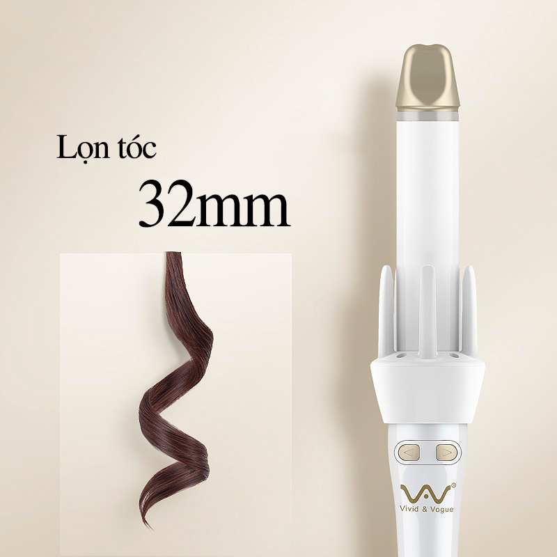 Máy uốn tóc thế hệ thứ 2 của VIVID&VOGUE®️ VAVC222B điều chỉnh 5 mức nhiệt ,có thêm 20 triệu ion âm ngăn cản hư tổn cho tóc-Hàng chính hãng, Bảo hành 12 tháng 1 đổi 1