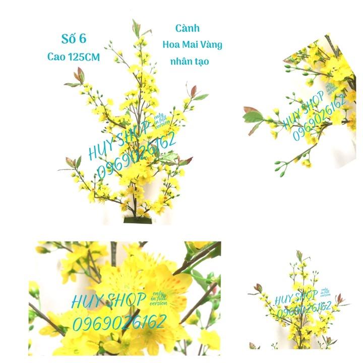 HOA TRANG TRÍ NGÀY TẾT - CÀNH HOA MAI VÀNG NHÂN TẠO 125CM