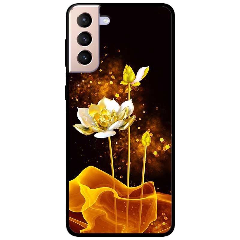 Ốp lưng dành cho Samsung Galaxy S22 - S22 Plus - S22 Ultra - mẫu Sen Trắng Vàng 1