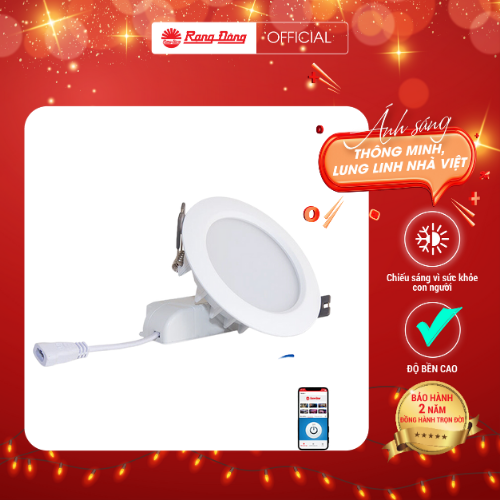 Đèn LED âm trần Downlight Wifi 90/7W Chính Hãng Rạng Đông Model: D AT16L 90/7W. WF