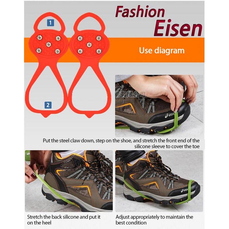 Ice Claw Anti-Slip shoe cover Ice Gripper Outdoor Shoe Chain Cleats Shoe Grip Crampons Chain Spike Snow Climbing accessories