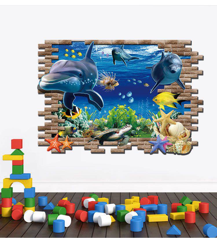 Decal 3D cá heo AmyShop DCS009