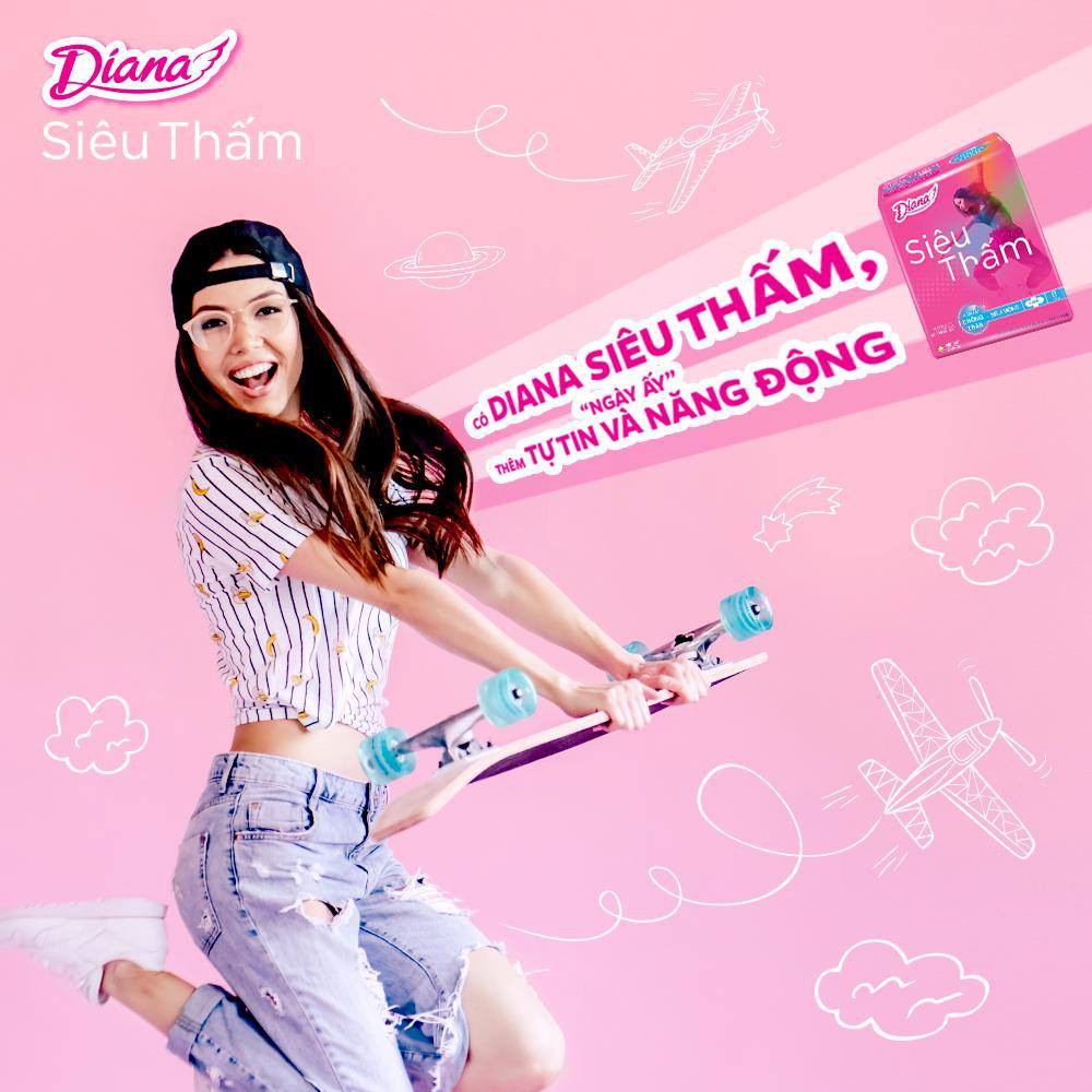 Combo 6 gói Băng vệ sinh Diana Siêu thấm siêu mỏng cánh 8 miếng