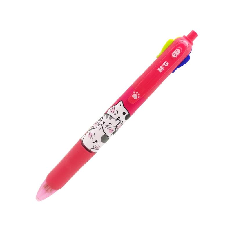 Bút Bi 4 Màu 0.7 mm - M&amp;G ABP803S6 (Màu Thân Bút Giao Ngẫu Nhiên)