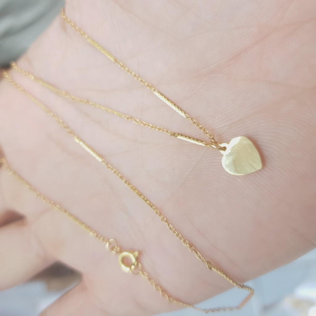 Dây Chuyền Kiểu Trúc Nhỏ Trái Tim Titanium Cao Cấp-Dùng lâu dài tắm rửa thoải mái không đen