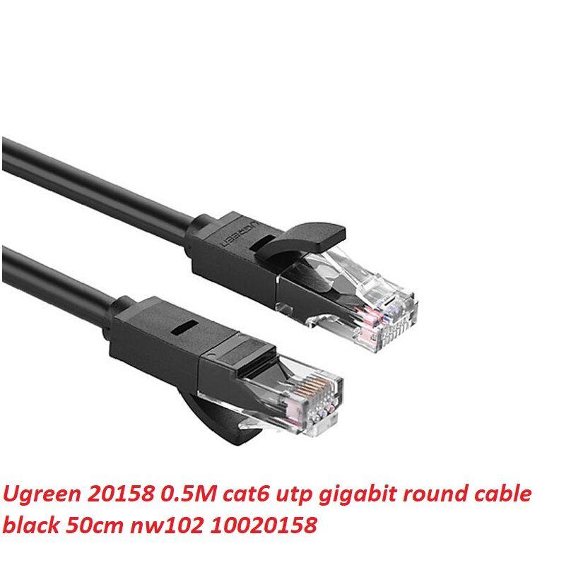 Ugreen UG20158NW102TK 0.5M màu đen cáp mạng cat6 utp gigabit - HÀNG CHÍNH HÃNG