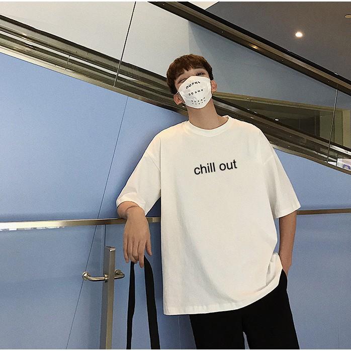 Áo thun unisex form rộng tay lỡ nam nữ chill out phản quang vải dày mịn