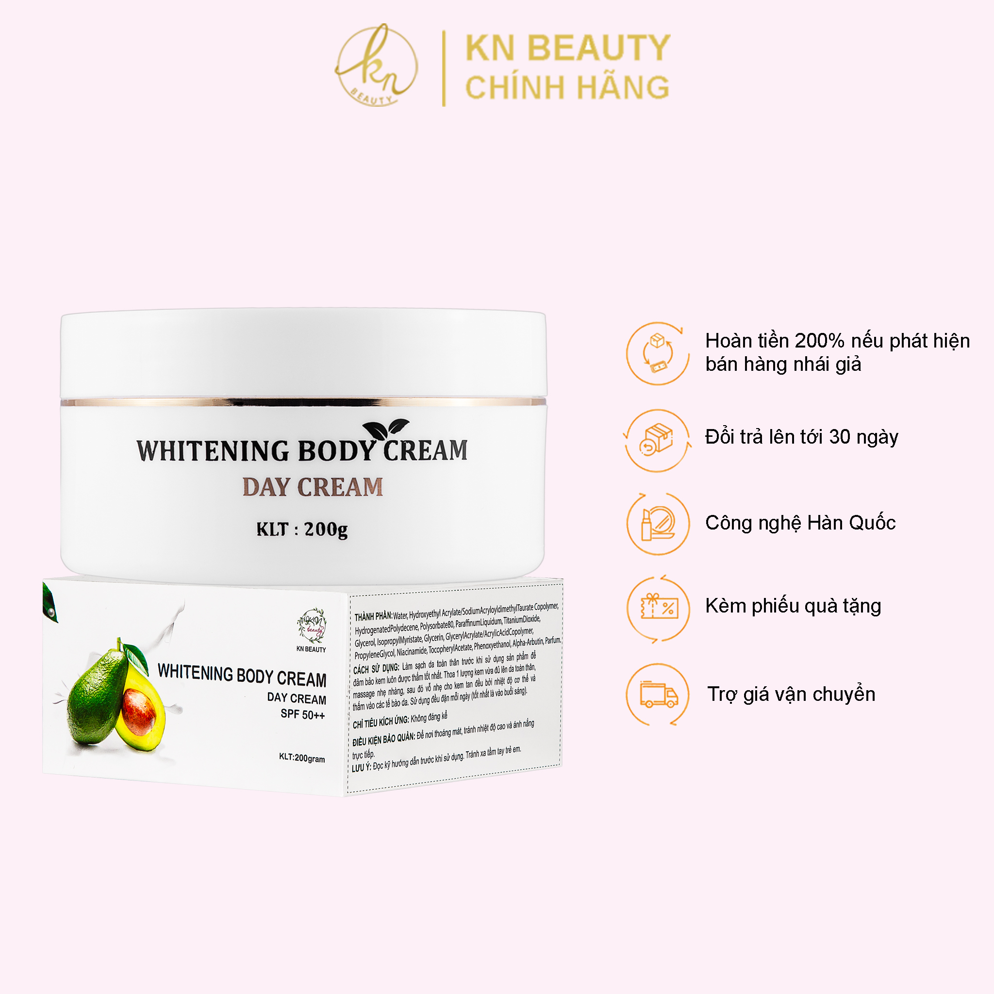 Kem Dưỡng Da Body Ban Ngày Whitening Body Cream 150gram