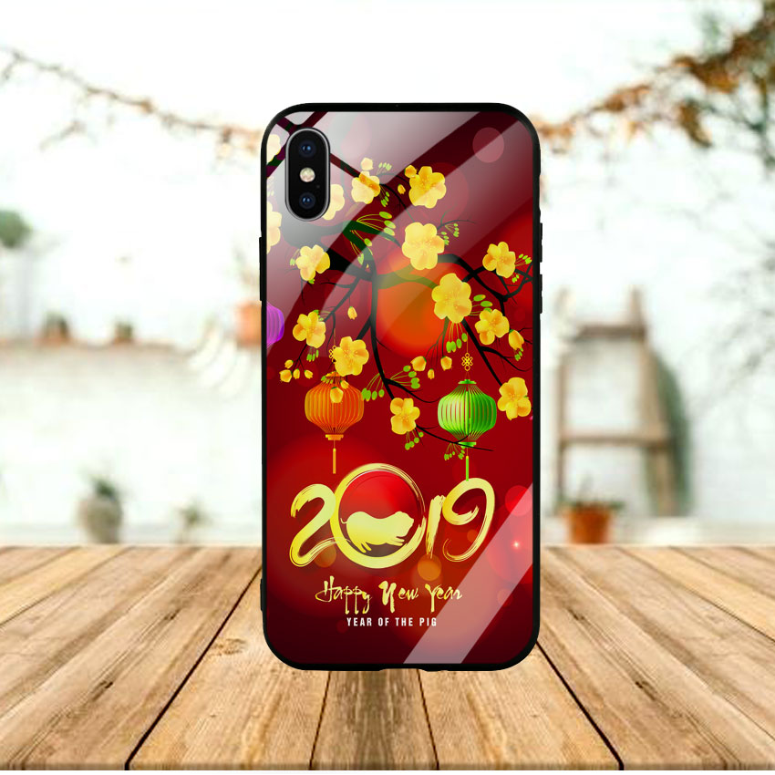 Ốp Lưng Kính Cường Lực cho điện thoại Iphone X / Xs - Hello 2019 Mẫu 5