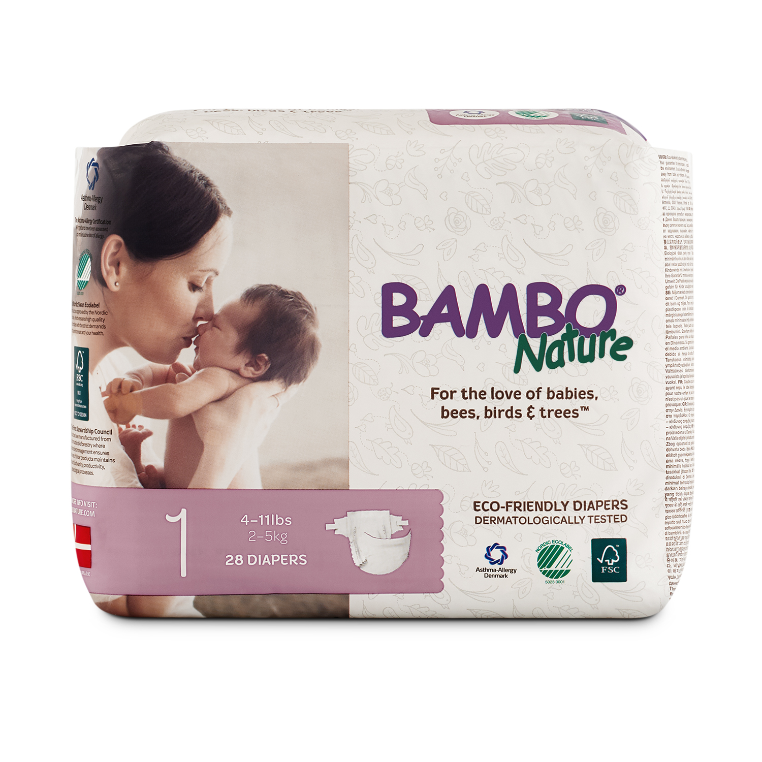 Tã Dán Em Bé Hữu Cơ Bambo Nature - gốc Đan Mạch - 2-5kg - NB28 - 28 miếng