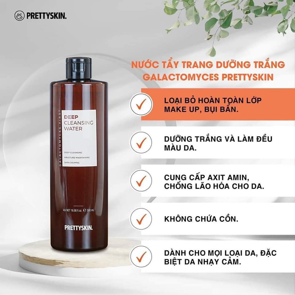 Nước Tẩy Trang dưỡng trắng Galatomyces Prettyskin 500ml 