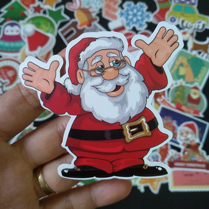 Bộ Sticker dán cao cấp chủ đề NOEL GIÁNG SINH - Dùng dán Xe, dán mũ bảo hiểm, dán Laptop