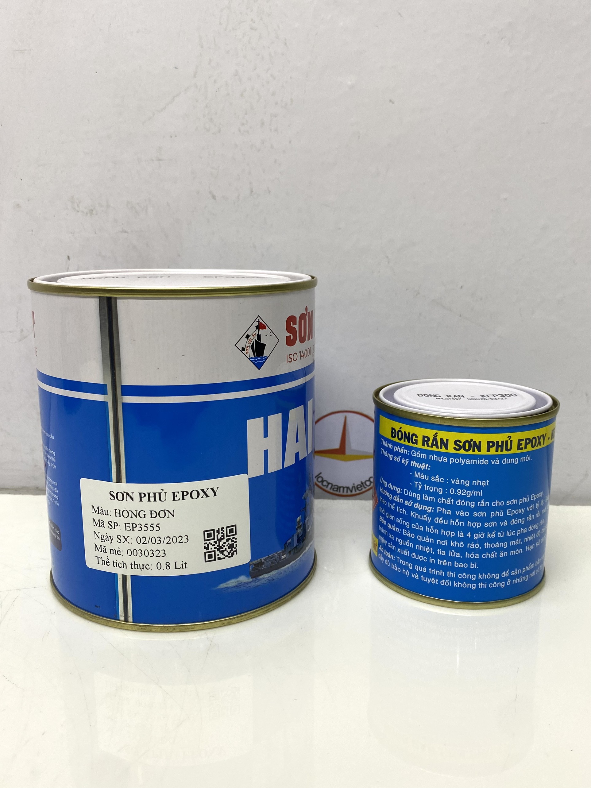 Sơn epoxy Hải Âu màu hồng đơn EP555 1L/Bộ