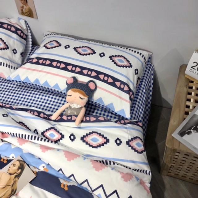 Set Cotton Living Hàng Nhập Khẩu Cao Cấp 4 Món Chú Vịt Thổ Cẩm