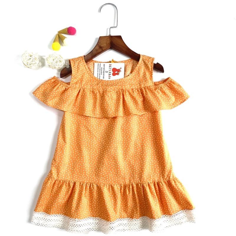 Đầm bé gái,váy trẻ em đuôi cá họa tiết chấm bi kate cotton size 0 đến 5 tuổi.