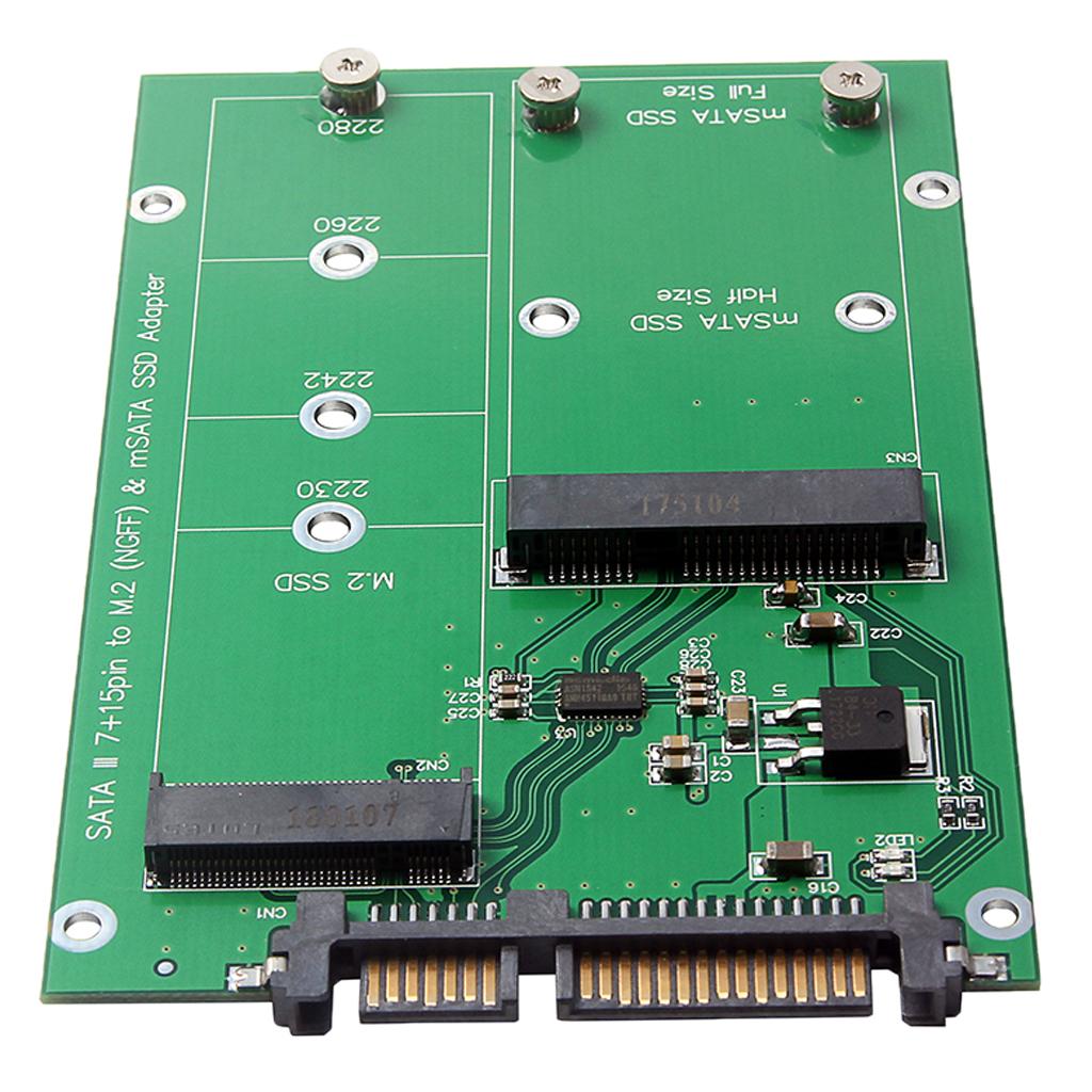 NGFF M.2 B KEY / mSATA SSD Solid State Drive to 2.5'' SATA Adapter Card