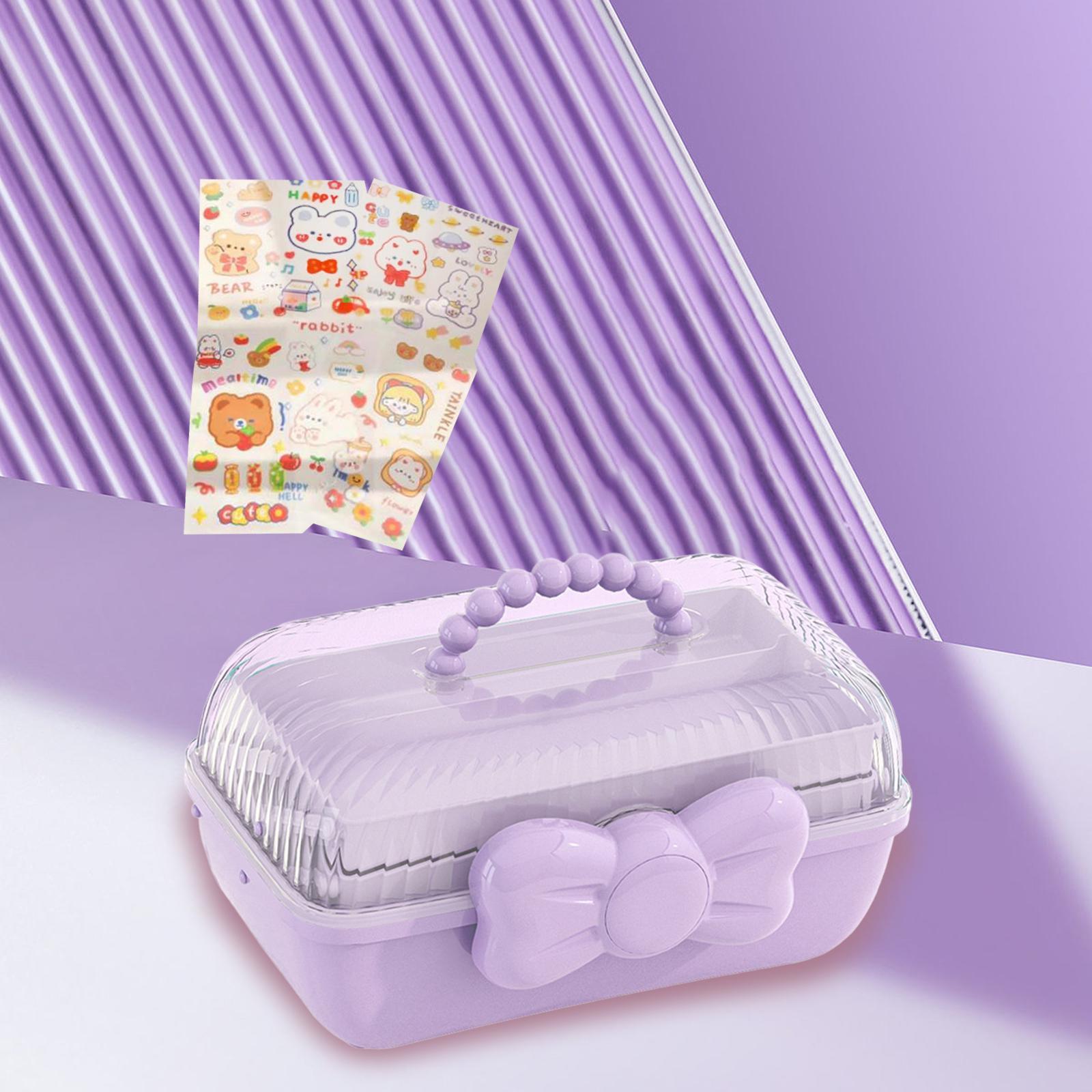 3 Layer Multipurpose Storage Box Hair Accessories Organizer for Girls, Portable Hair Bow Holder ,Cosmetics Supplies Storage Box for Hair Clips