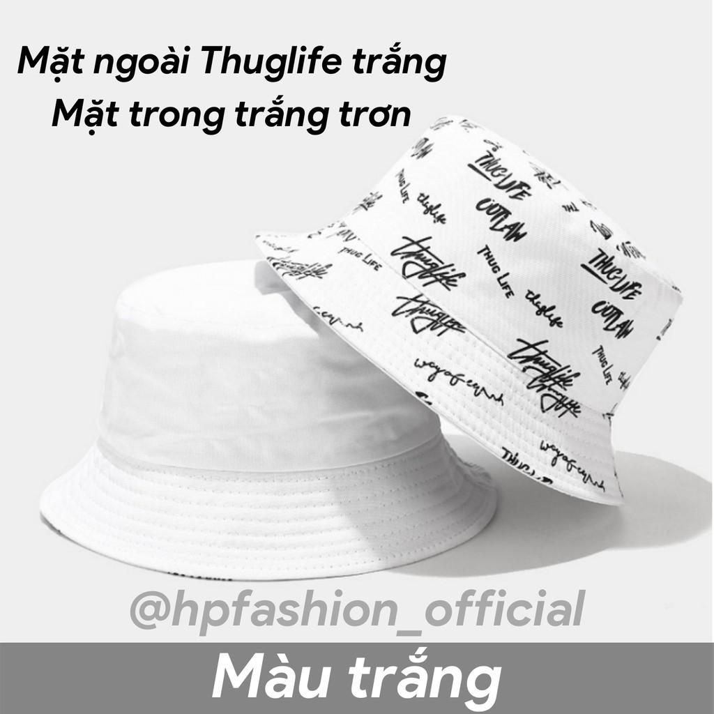 Mũ bucket 2 mặt Thuglife ️ Nón tai bèo vành tròn hoạ tiết nhiều màu sắc Ulzzang form unisex nam nữ