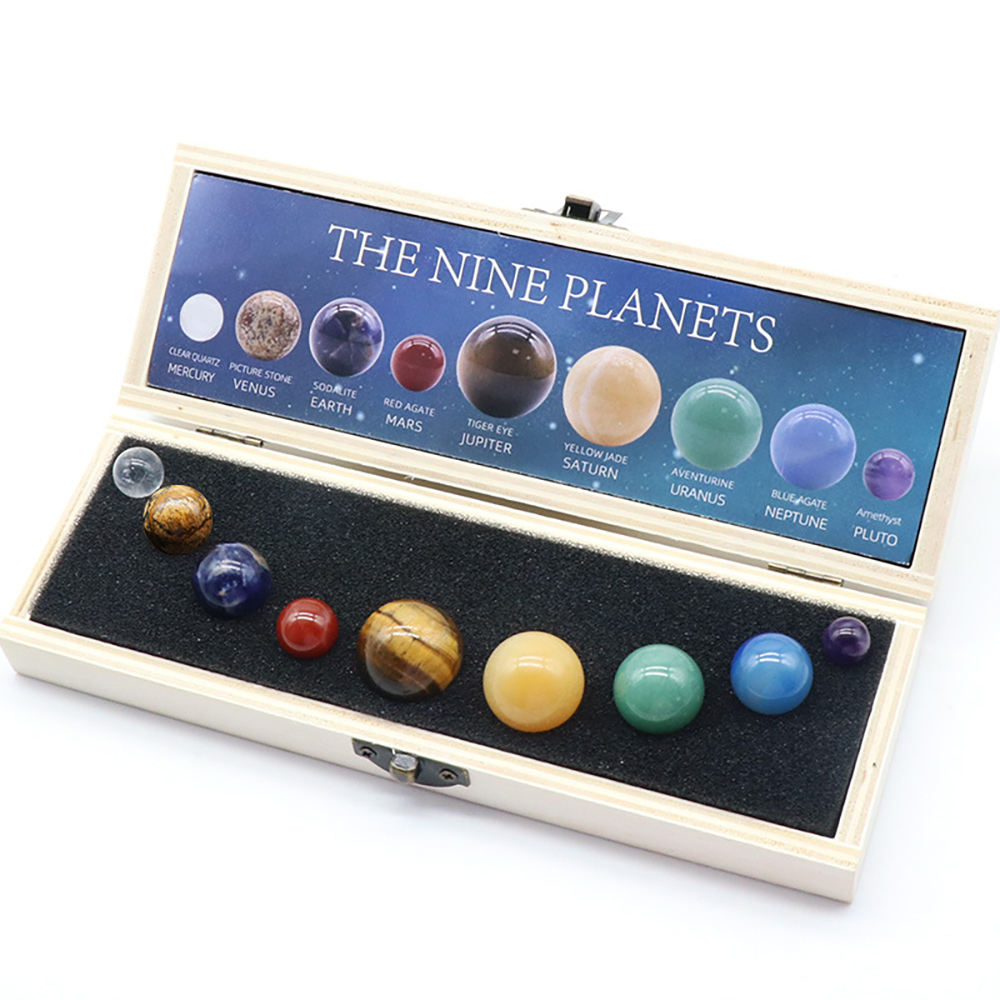 Hộp Đá Thanh Tẩy Phong Thủy Hệ 9 Đá Hành Tinh The Nine Planets
