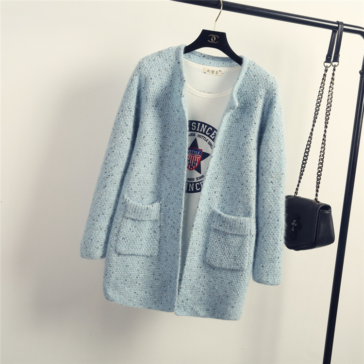 Áo khoác cardigan len cao cấp cổ tròn Haint Boutique 34.xám