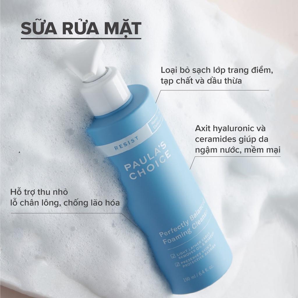 Sữa Rửa Mặt Cân Bằng Cho Da Dầu Lão Hóa Paula's Choice Resist Perfectly Balanced Foaming Cleanser