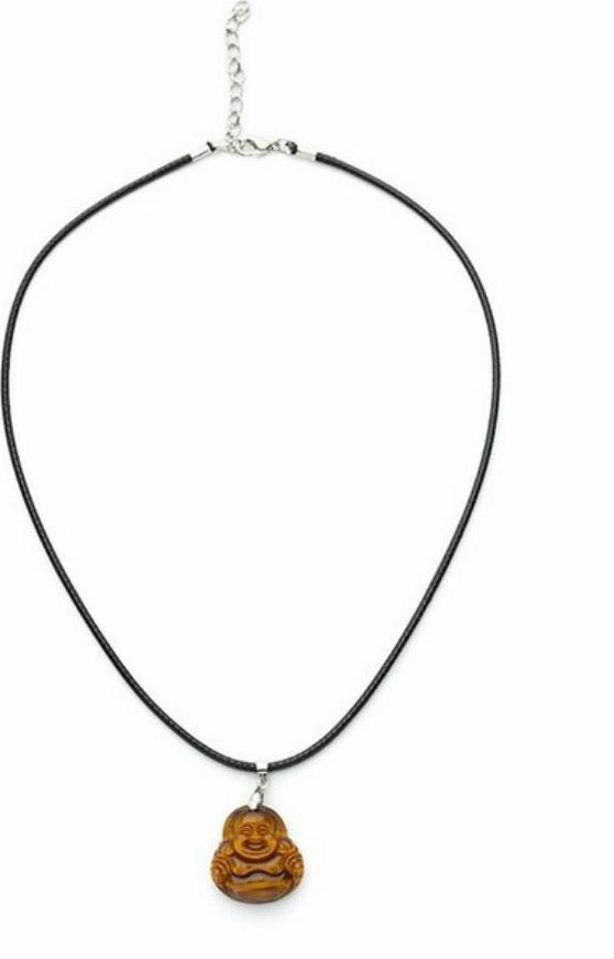 Dây Đeo Và Mặt Phật Di Lặc Đá Mắt Hổ - Nâu